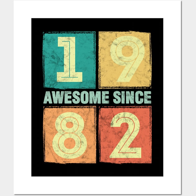 41st birthday - Awesome Since 1982 Wall Art by Kudostees